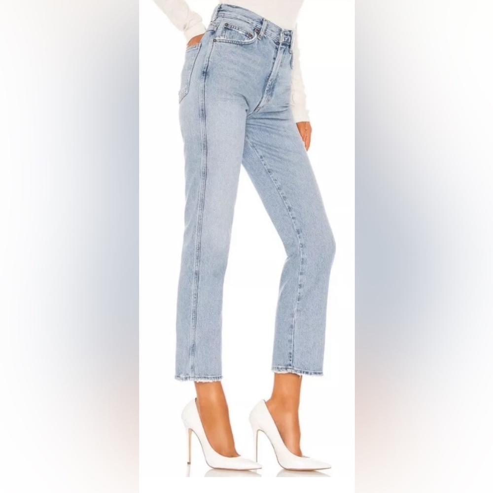 Agolde Women's High Rise Jeans - Light Blue